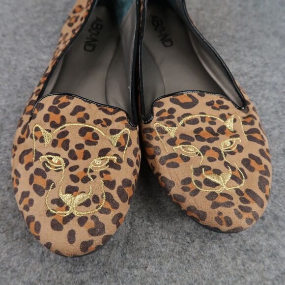 Abound Shoes Womens 5.5 Flats Fashion Slip On Leopard Print Embroidered Slipper - Picture 15 of 15
